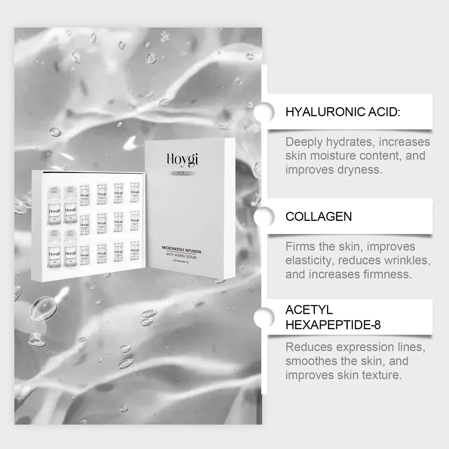 Hoygi Firming Serum & Microneedle Roller Set – Anti-Aging