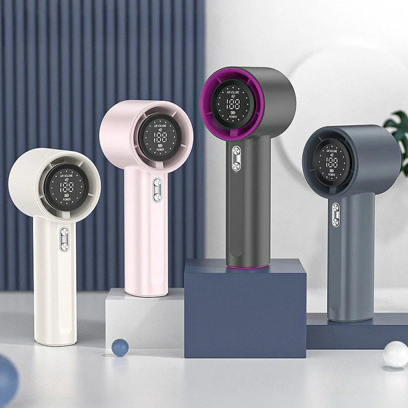 Lenovo 100 Levels Small Fan Usb Digital Display Rechargeable Handheld High-speed Powerful Wind Handheld Turbo Portable Fan Peaceful Pleasures Health and Wellness