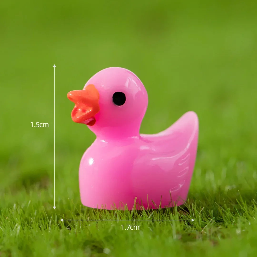 1/3/5PCS Cute Mini Resin Yellow Duck Ornament Miniature Figures Tiny Duck Resin Handicraft Micro Landscape Dollhouse Decoration Peaceful Pleasures Health and Wellness Rose Pink 3pcs