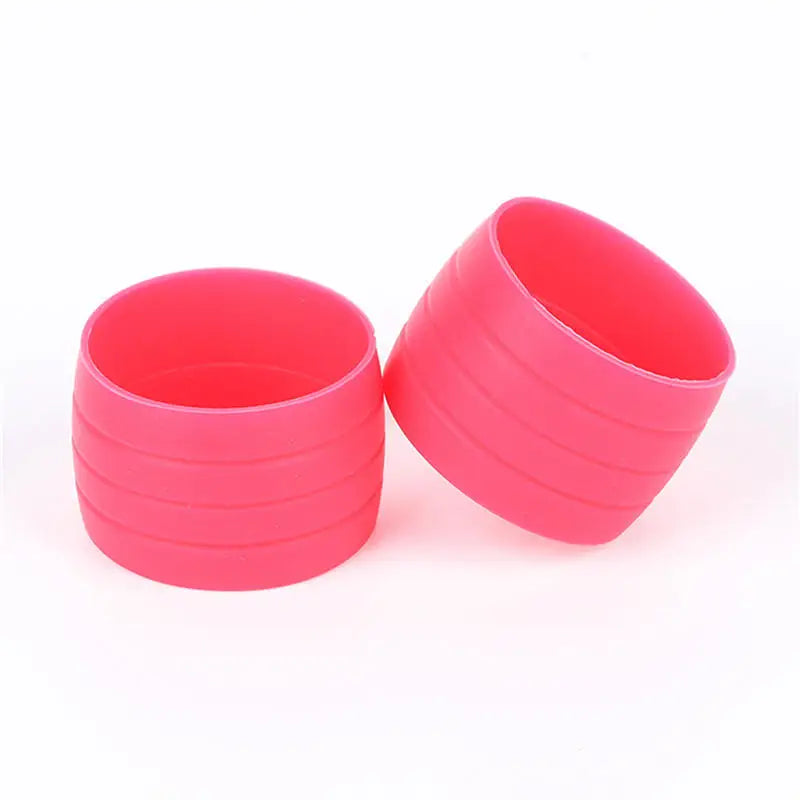 1 Pair Cycling Handlebar Tape Fixing Sleeve Ring Anti-skip Waterproof Plugs Protective Cover Bike Rubber Road Silicone Hand Peaceful Pleasures Health and Wellness Pink
