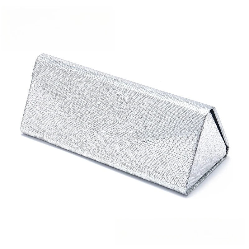 Triangle Folding Glasses Case | Plaid Snakeskin Sunglasses Box