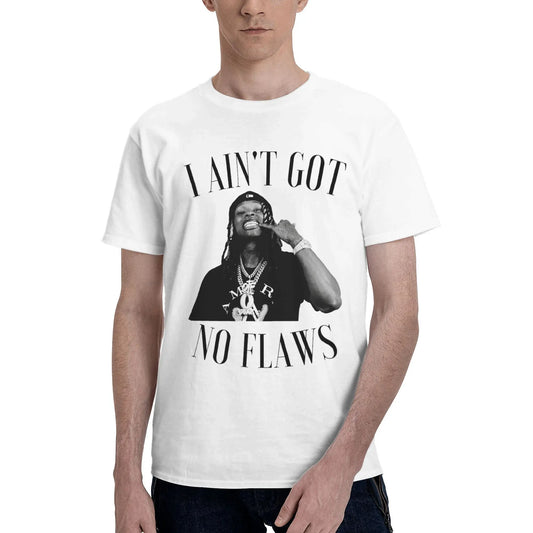 Fun K-Kings Von T-Shirts for Men O Neck 100% Cotton T Shirt Got No Flaws Short Sleeve Tees New Arrival Clothing Peaceful Pleasures Health and Wellness WHITE S