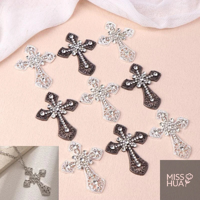 Vintage Cross Flatback Rhinestone DIY Craft Embellishments 2/10Pcs