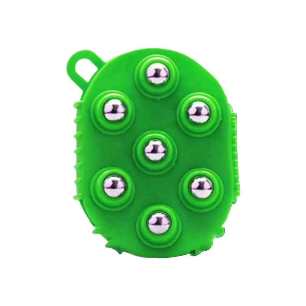 Double-Sided Massage Glove – 7-Bead & Steel Ball Brush