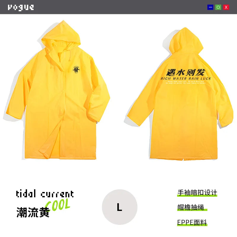 Clear Transparent Waterproof Rain Poncho – Adult Trench Raincoat Waterproof Rain Poncho Peaceful Pleasures Health and Wellness YELLOW L
