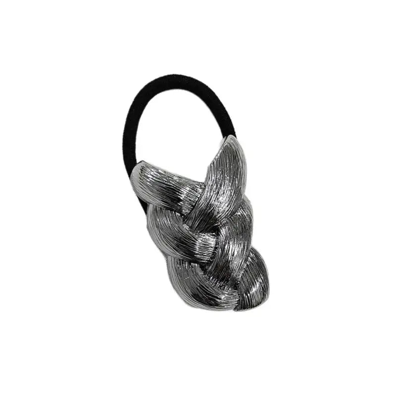 Metal Braid Elastic Hair Tie – Fashion Ponytail Rope