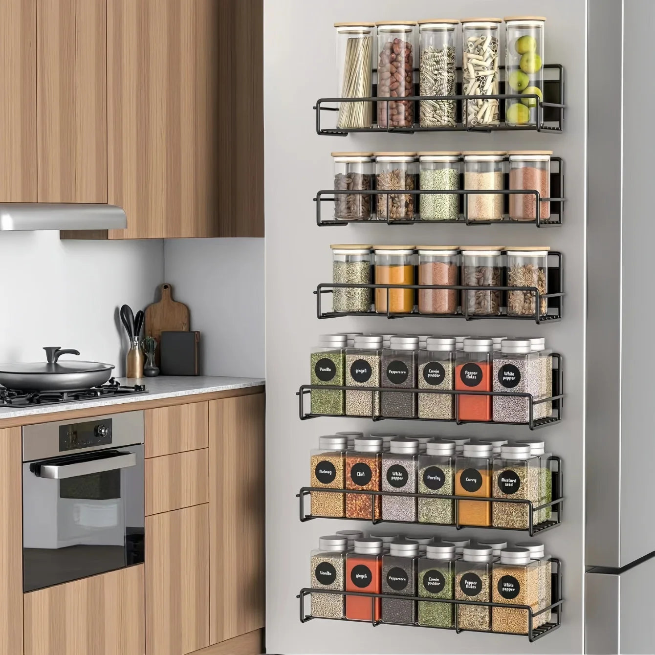 Magnetic Spice Rack for Refrigerator | Fridge Shelf Organizer