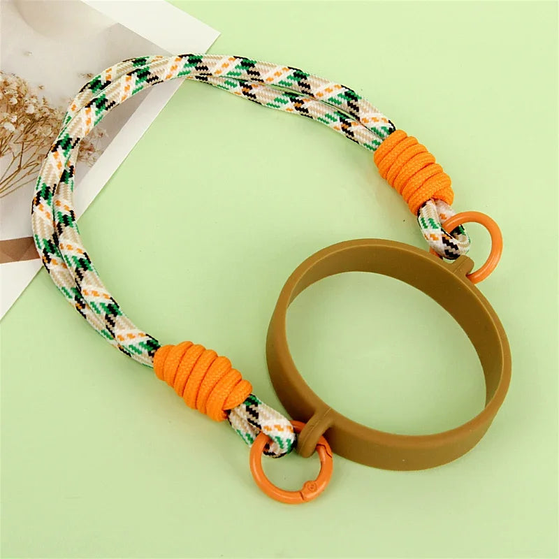 Water Bottle Handle Strap Silicone Water Bottle Sling Carrier Holder Strap Universal Fits Most 8-40oz Bottles Cup Accessories Peaceful Pleasures Health and Wellness Khaki