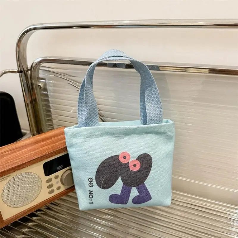 Korean Style Mini Canvas Handbag – Cute Cartoon Tote Bag