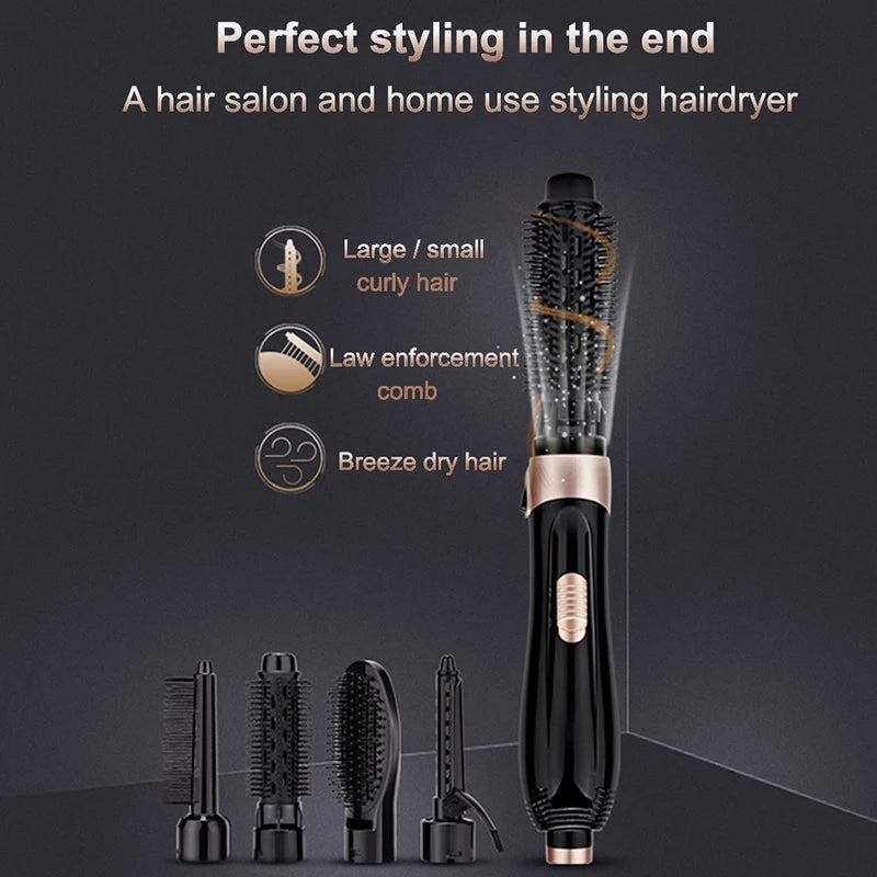 Electric Hair Dryer Blow Dryer Comb Rotating Hot Air Brush Hairdryer Hair Blower Brush 4 in 1 Hotel Household Salon Professional Peaceful Pleasures Health and Wellness