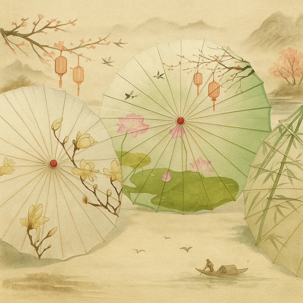 Handmade Bamboo Oil Paper Umbrella | Chinese Hanfu Parasol