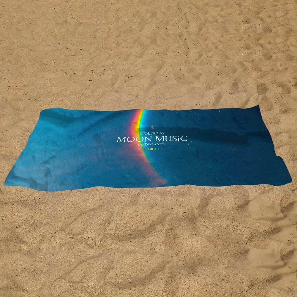 Coldplay Moon Music Quick-Dry Beach Towel | Sports & Travel Printed Beach Towel Peaceful Pleasures Health and Wellness