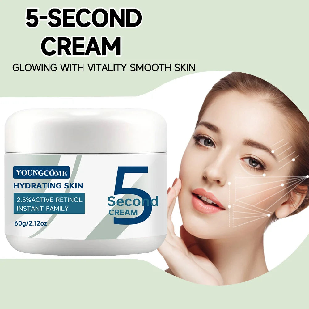 5 Seconds Retinol Anti-Wrinkle Cream Instant Anti Aging Line Fade Cream Firming Face Fine Skin Moisturizing Care Lifting Cream Peaceful Pleasures Health and Wellness