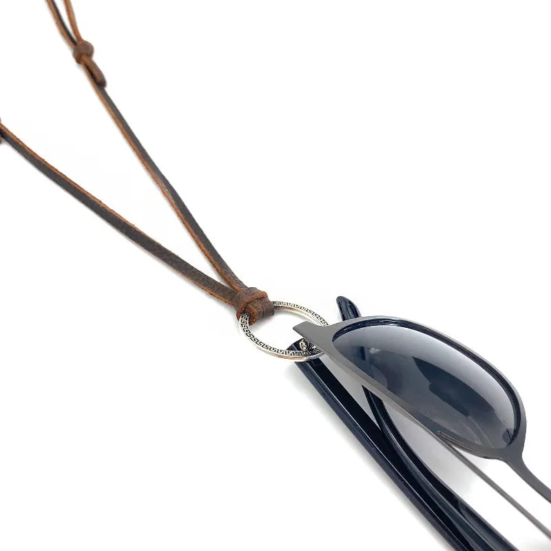 Adjustable Genuine Leather Necklace & Sunglass Strap | Retro Style