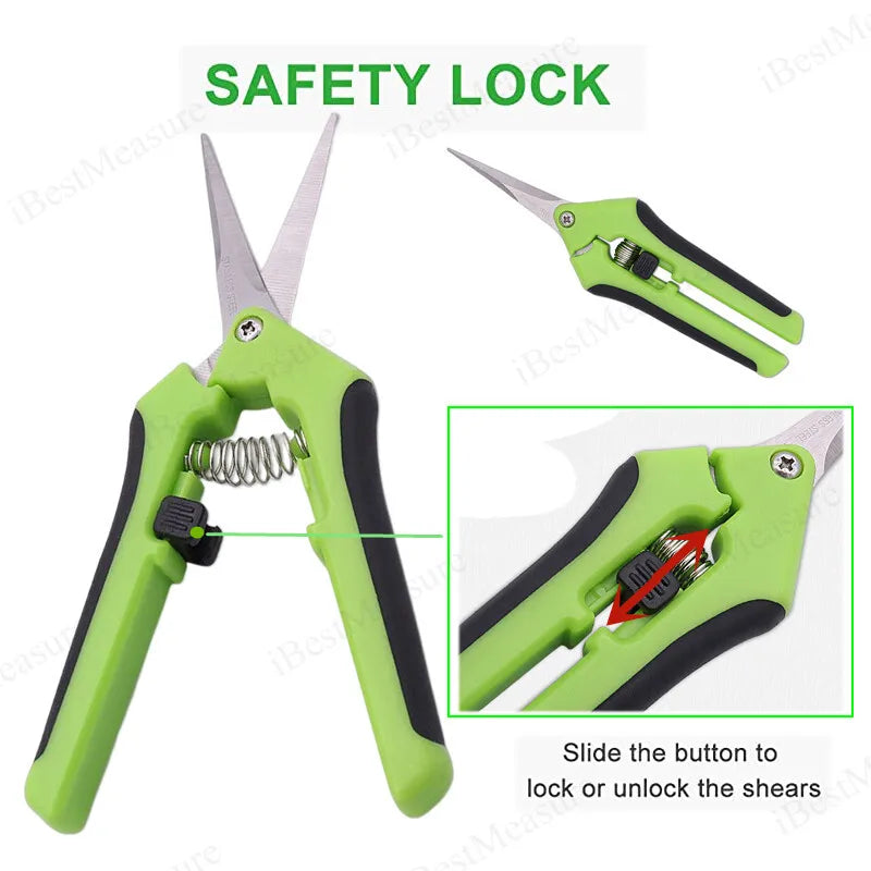 6.5 Inch Gardening Scissors Hand Pruner Pruning Shears Trimming Scissors with Straight Elbow Stainless Steel Blades for Plant Peaceful Pleasures Health and Wellness