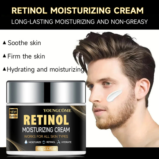 Retinol Collagen Men's Face Cream Skincare Moisturizing Brightening Hydrating Smooth Wrinkles Firming Facial Face Men Skin Care Peaceful Pleasures Health and Wellness