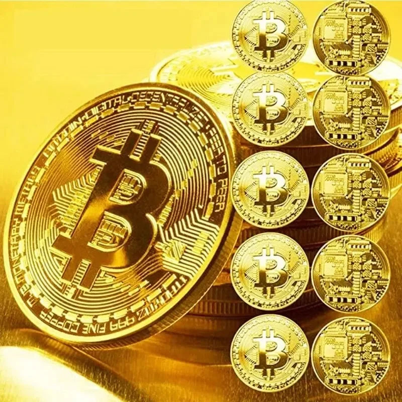 Gold Plated Bitcoin Commemorative Coin | Collectible Gift