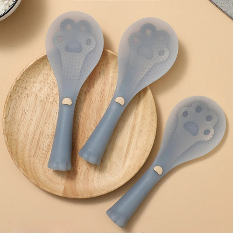 Vertical Silicone Rice Spoon Food Grade Safe Non Stick Rice Scoop Electric Cooker Heat Resistant Soft Comfortable Grip Durable Peaceful Pleasures Health and Wellness