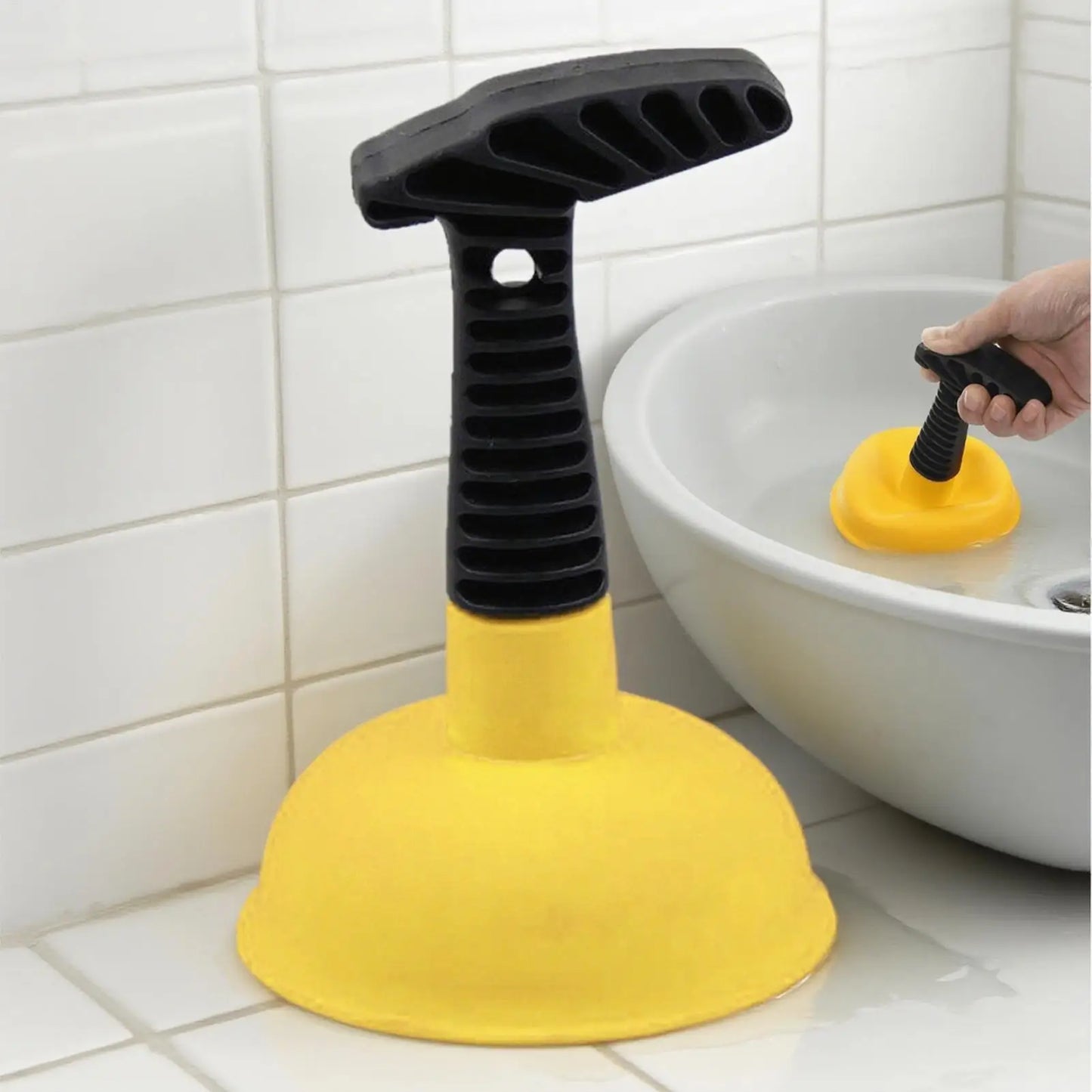 Powerful Drain Plunger for Clogged Toilet Sink & Shower, Unblock Drain Pipe with Splash Guard, Heavy-Duty Unblocker Tool Peaceful Pleasures Health and Wellness