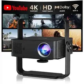 HM102 Smart Projector Native 1080P 4K Decode 160ANSI Android 13 360° Rotatable WiFi6 BT5.0120" Home Theater Beamer Peaceful Pleasures Health and Wellness