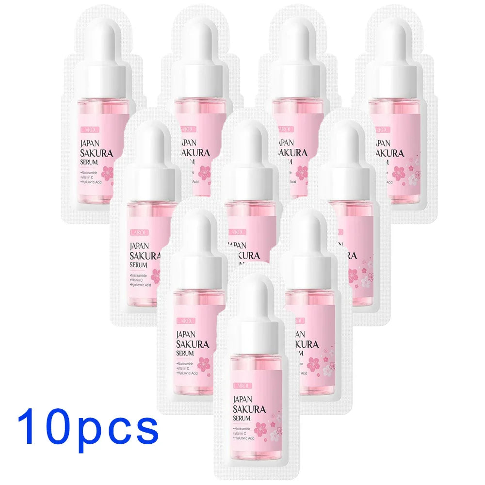 10-Pack Sakura Hyaluronic Acid Face Serum 1ml Travel Size