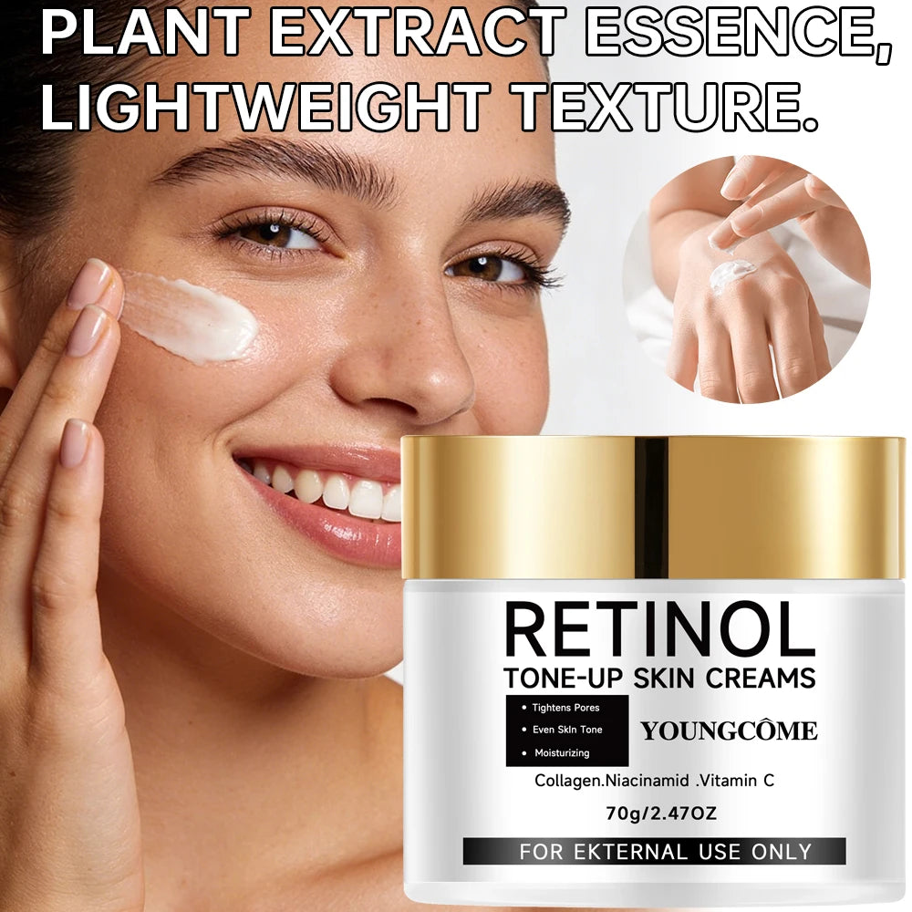 YOUNGCOME Retinol Tone-Up Cream - with Collagen, Niacinamide & Vitamin C for Pore Tightening,Smooth Brighten skin Peaceful Pleasures Health and Wellness