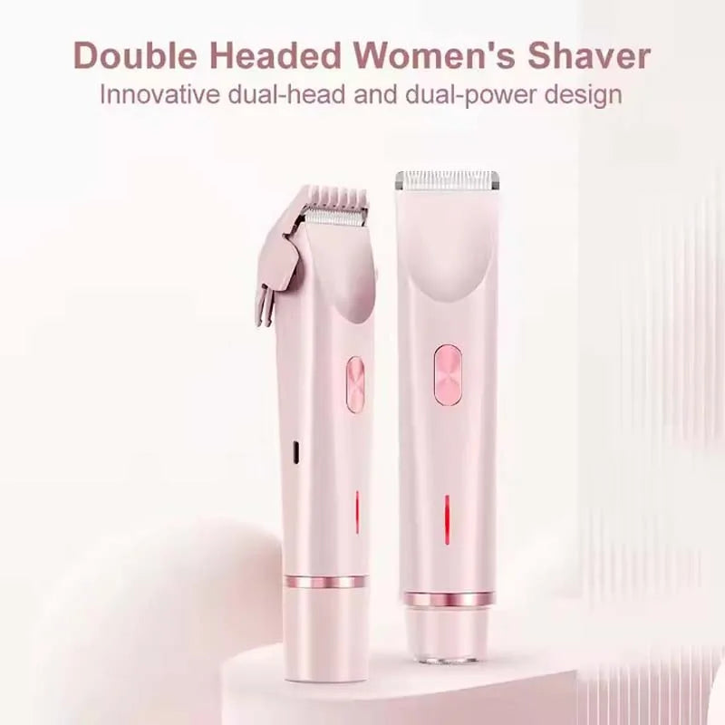 OEM ODM 2-in-1 Lady Double Head Electric Shaver Waterproof Body & Face Hair Removal Epilator Eyebrow Trimmer-Wholesale Price Peaceful Pleasures Health and Wellness