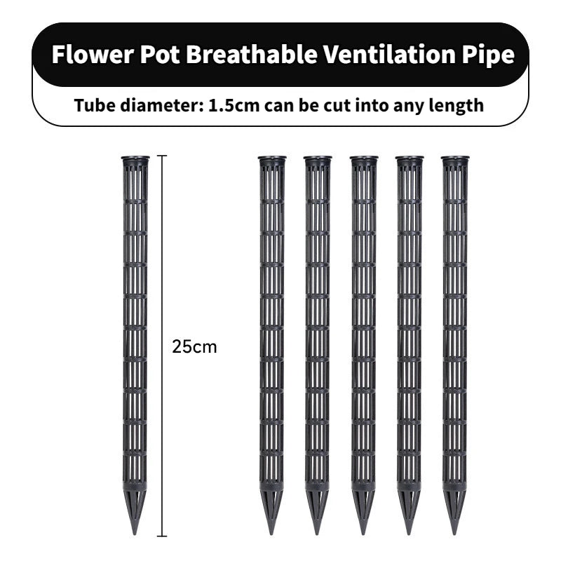 10Pcs Plant Aeration Tubes for Pots Root Rot Prevention Prevent Overwatering for Healthy Roots Wet-dry Cycle gardening Tools Peaceful Pleasures Health and Wellness