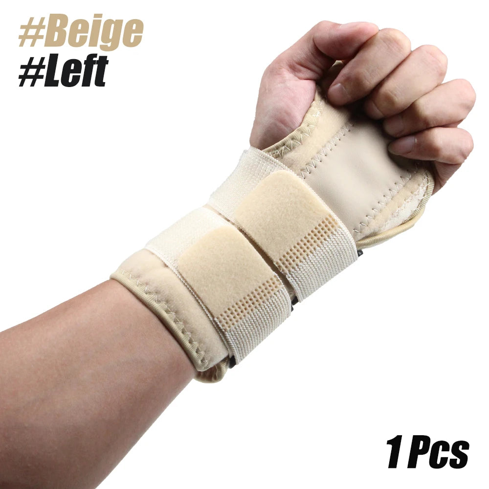 WEFITON Wrist Brace Carpal Tunnel | Metal Splint Left & Right Wrist Brace Splint Peaceful Pleasures Health and Wellness Beige-Left