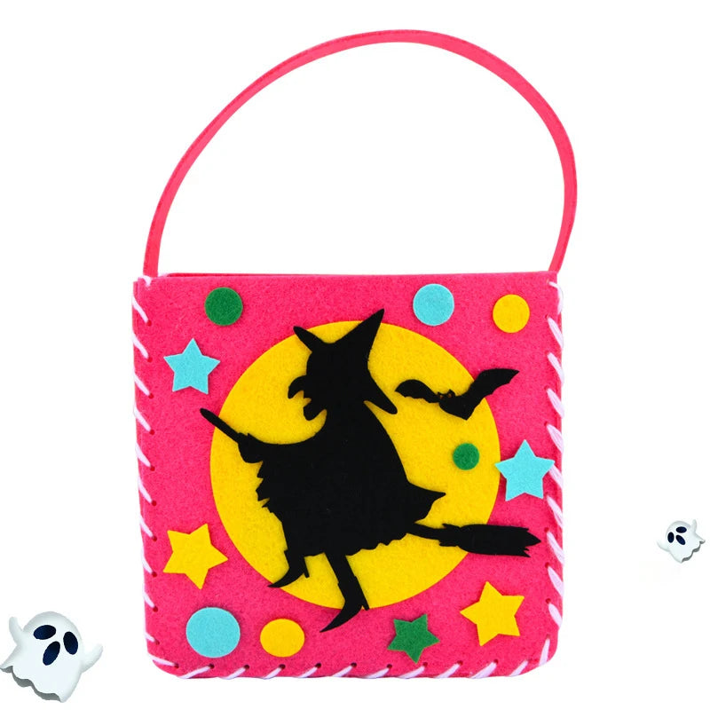 Hand Sewn Halloween Trick Supports Tote Bags Kids DIY Crafts Kits