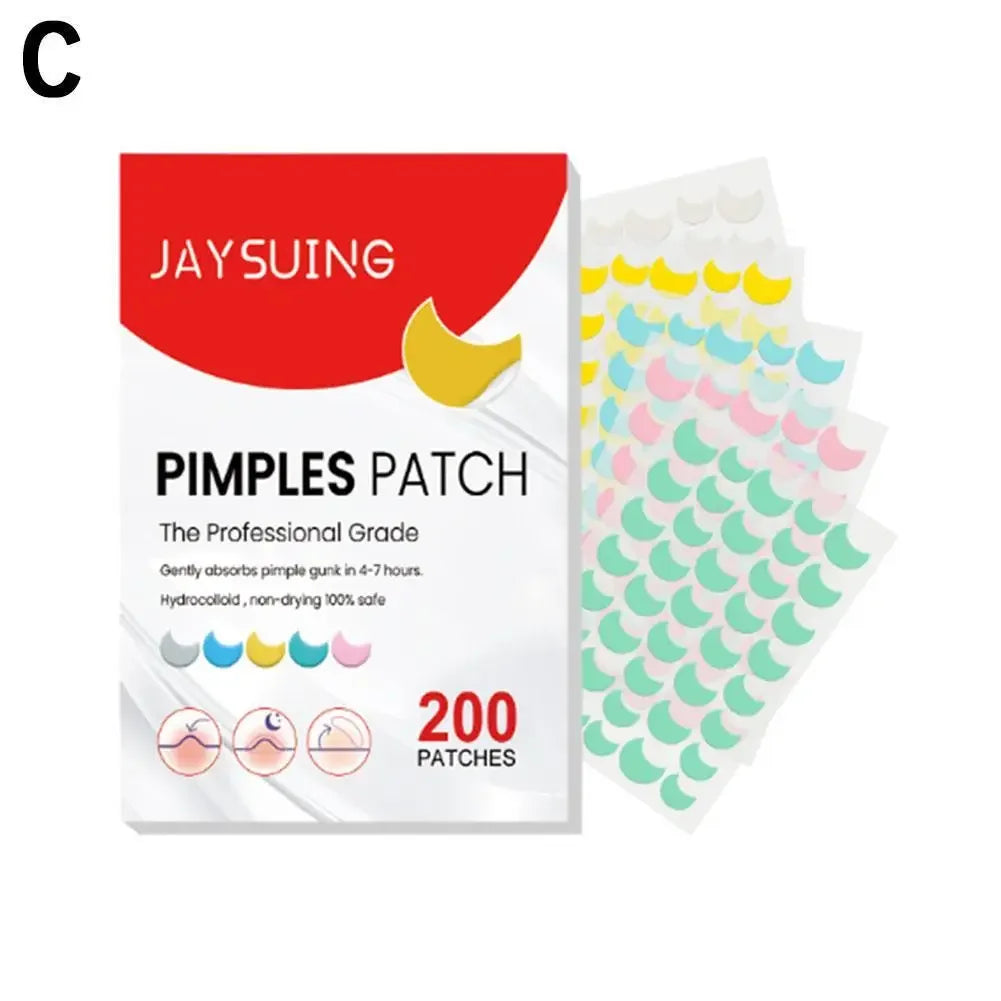 200pcs Hydrocolloid Acne Patch Facial Skin Care Repair Fade Blemishes Pimple Zots Closed Acne Blemishes Cover Acne Pimple Patch Peaceful Pleasures Health and Wellness 200pcs-moon