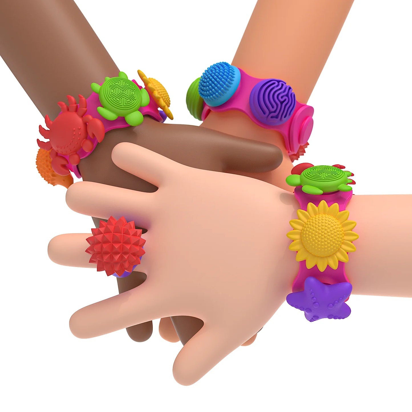 Texture Spin Bracelet Anxiety Stress Relie Toy Silicone Sensory Ring Fidget Toy Autism Adhd Special Classroom Calm Down Toys Peaceful Pleasures Health and Wellness