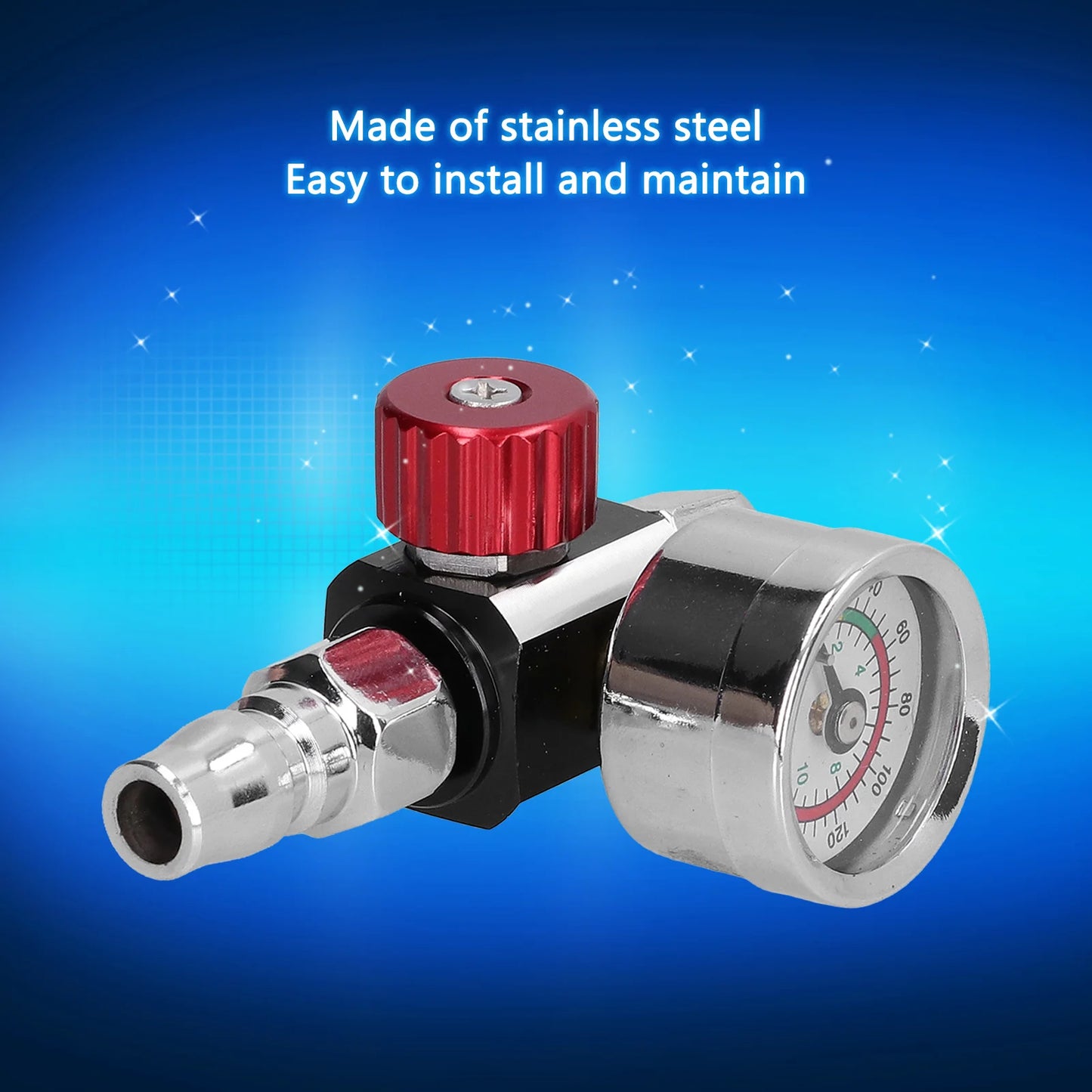 G1/4in Thread Spray Paint Gun Air Pressure Regulator Pressure Regulating Adjusting Valve Gauge Paint Gun Air Adjusting Regulator Peaceful Pleasures Health and Wellness