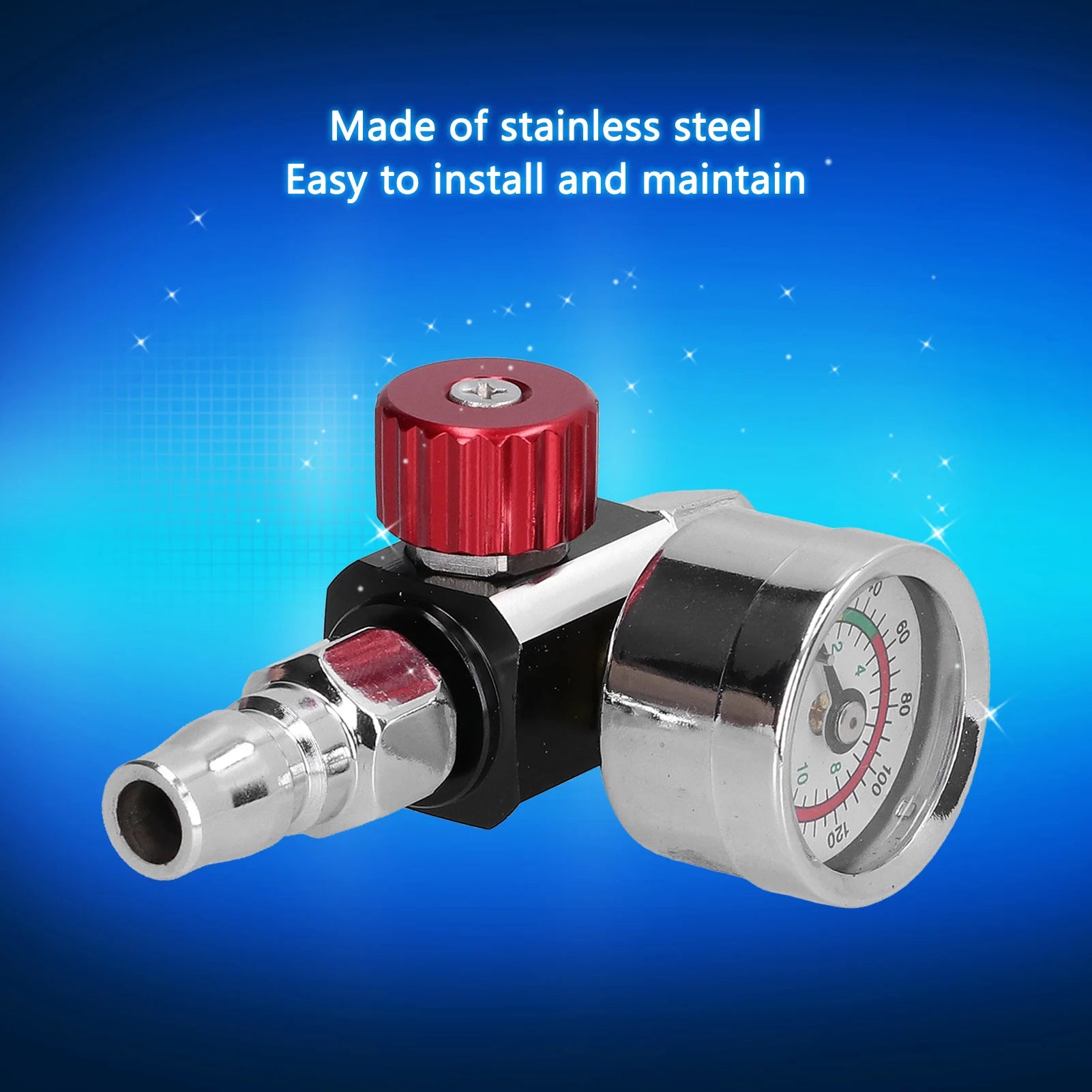 G1/4in Thread Spray Paint Gun Air Pressure Regulator Pressure Regulating Adjusting Valve Gauge Paint Gun Air Adjusting Regulator Peaceful Pleasures Health and Wellness