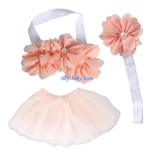 Baby Girl Tutu Pettiskirt & Lace Headband Outfit Set Baby Tutu Dress Set Peaceful Pleasures Health and Wellness Green China Mainland