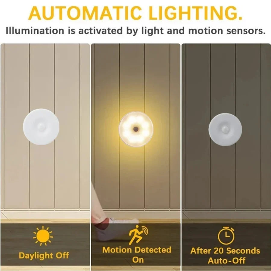 USB Rechargeable Motion Sensor Night Light | Wireless LED Lamp