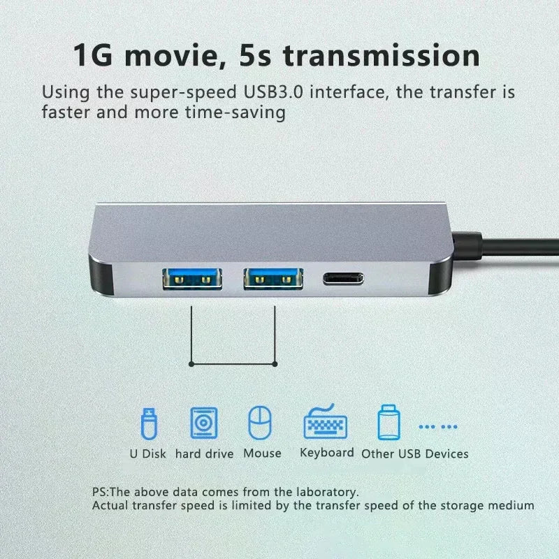 8-in-1 USB-C Hub – USB 3.0, PD Charging & SD Card Reader