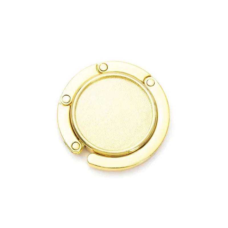 Fashion Bag Holder Handbag Hanger Folding Hook Holder Portable Key Rack Table Hook Hardware Travel Outdoor Storage Hanger Peaceful Pleasures Health and Wellness Gold United States