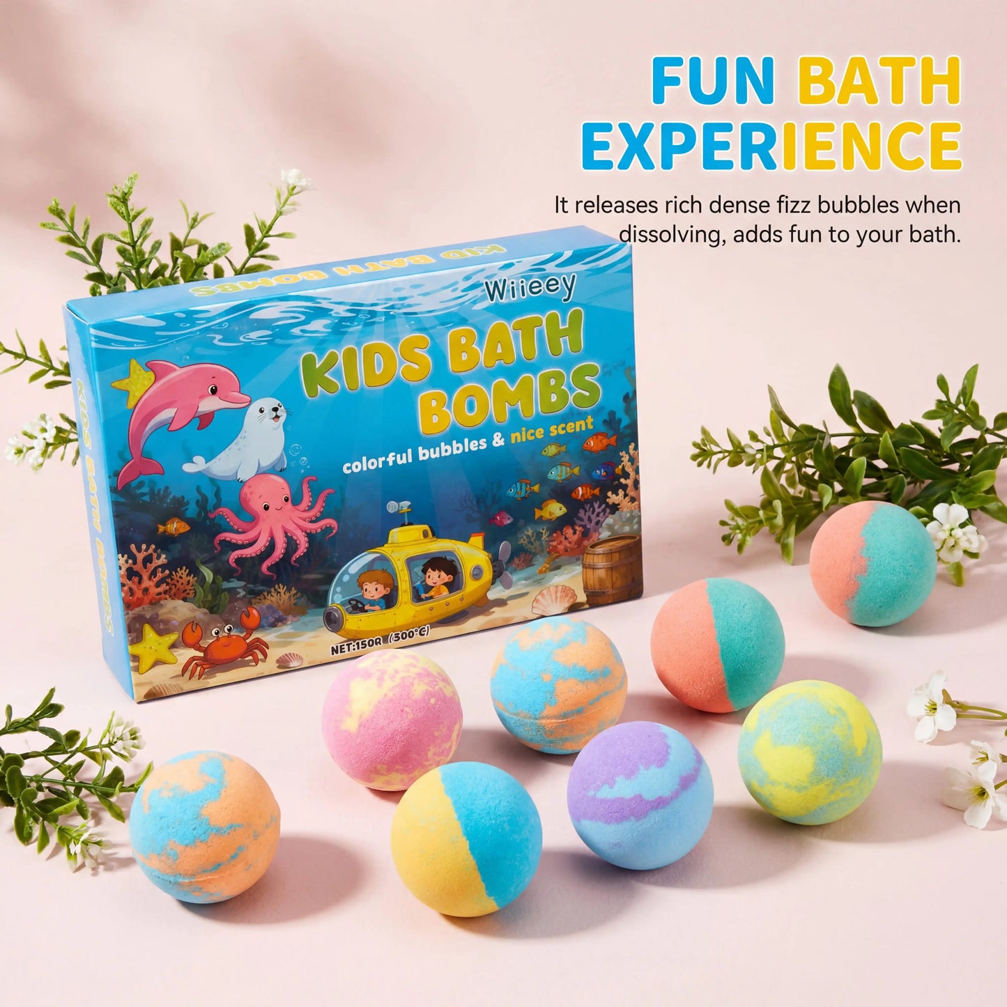 Kids Bath Bombs with Surprise Toys – Colorful Bubbles Gift Set