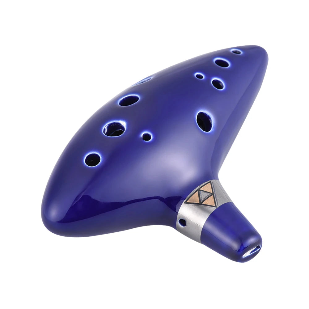 ammoon 12-Hole Ceramic Ocarina Alto C Flute + Music Score