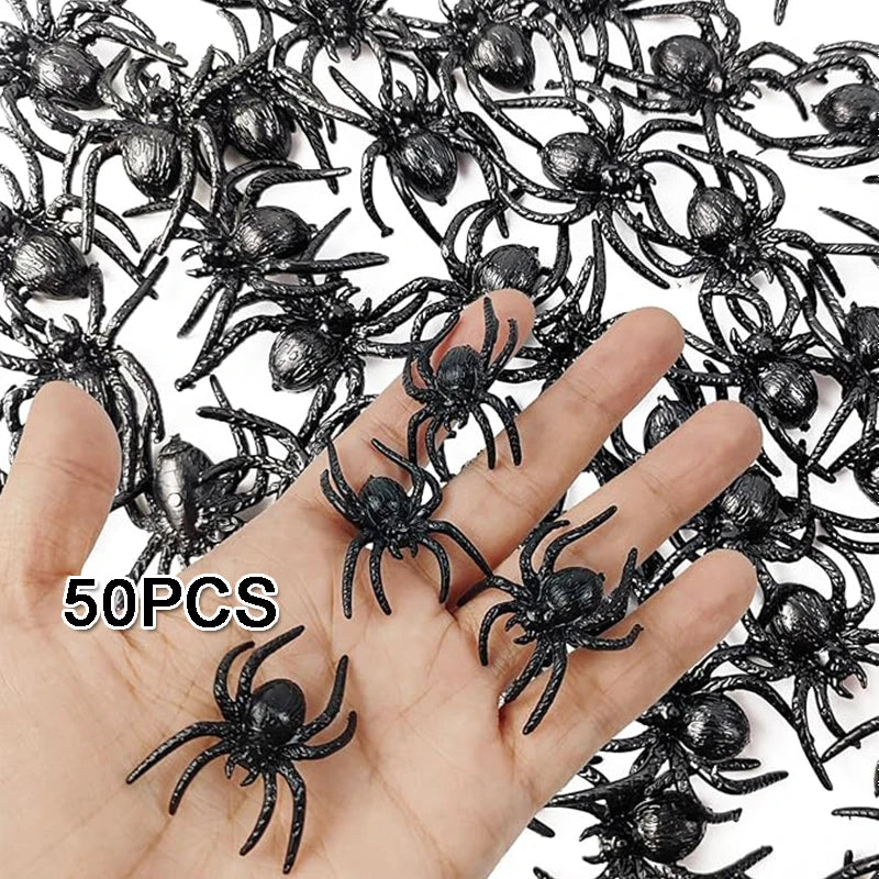 Realistic Plastic Spider Toys – Halloween Prank Props 20/50 PCS