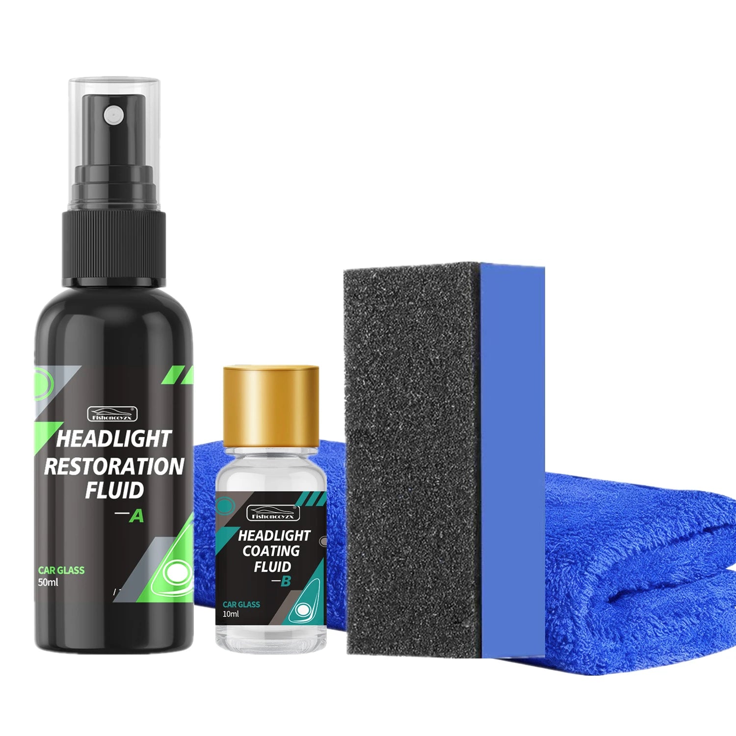 Car Headlight Restoration Polishing Kits Headlamp Scratch Remover Repair Cleaning Oxidation Headlight Crystal Coating Liquid Peaceful Pleasures Health and Wellness 1 set