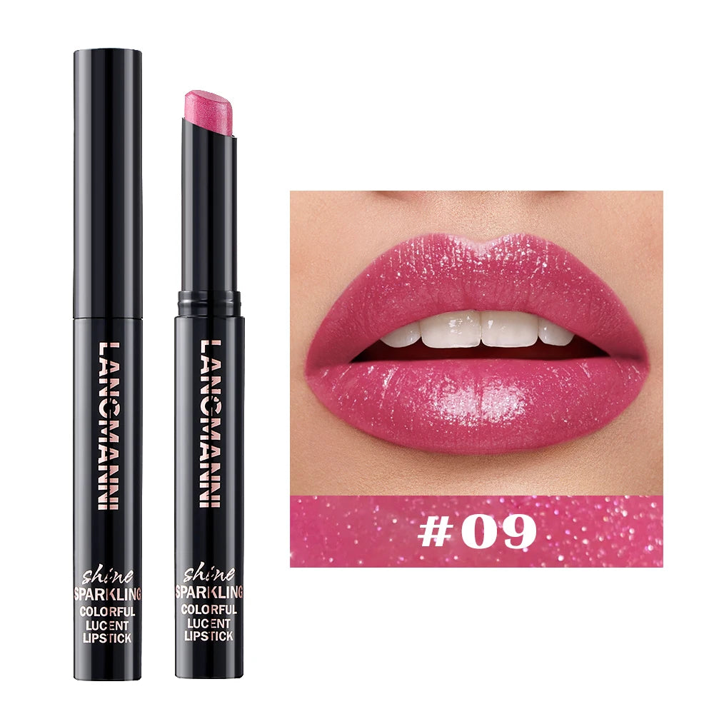 1 Glitter Lipstick - Glossy pearl effect, easy-to-apply moisturizing stick provides moisture and a subtle pearlescent effect to Peaceful Pleasures Health and Wellness 09