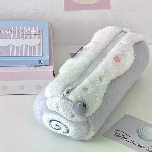 Kawaii Swiss Roll Plush Pencil Case & Cute Cosmetics Bag Plush Pencil Case Oasis Select