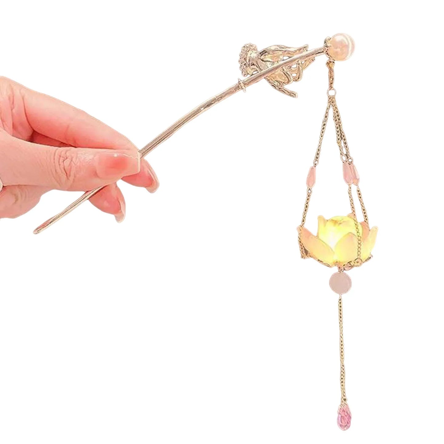 Vintage Hanfu Tassel Hairpin Vintage Chinese Style Hair Fork Lantern Hair Stick for Chinese Hanfu Cosplay Costume Peaceful Pleasures Health and Wellness 2