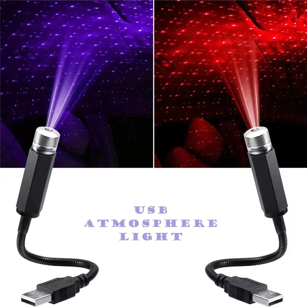 USB LED Galaxy Star Projector Night Light – Car & Room Decor