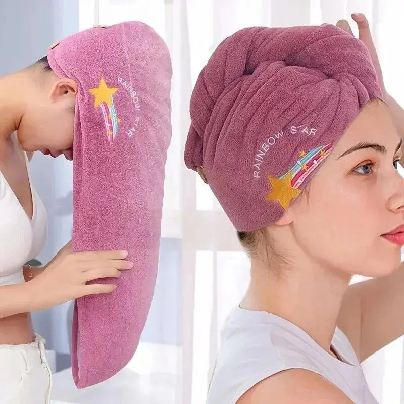 1pc Quickly Dry Hair Hat Super Absorbent Soft Bathroom Women Head Towels Girls Cute Hair Towel Hair Dry Wrap Bonnets Peaceful Pleasures Health and Wellness