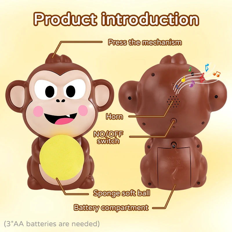 Catapult Monkey Game Music Kids Shooting Ball Interactive Table Toy