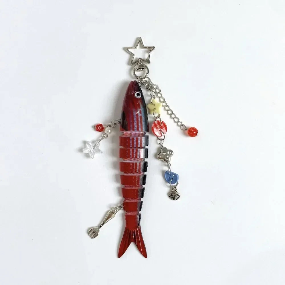 Multi-Jointed Simulation Fish Keychain – Backpack Pendant Gift