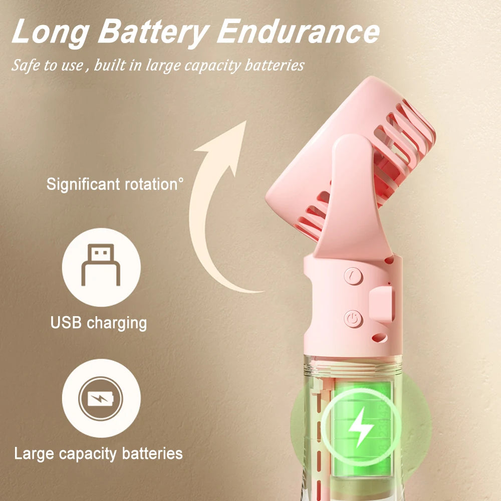 Water Mist Fan Portable Handheld Water Spray Fan Humidifier Fan Rechargeable 4 Wind Speed Outdoor Travel Personal Hand Spray Fan Peaceful Pleasures Health and Wellness